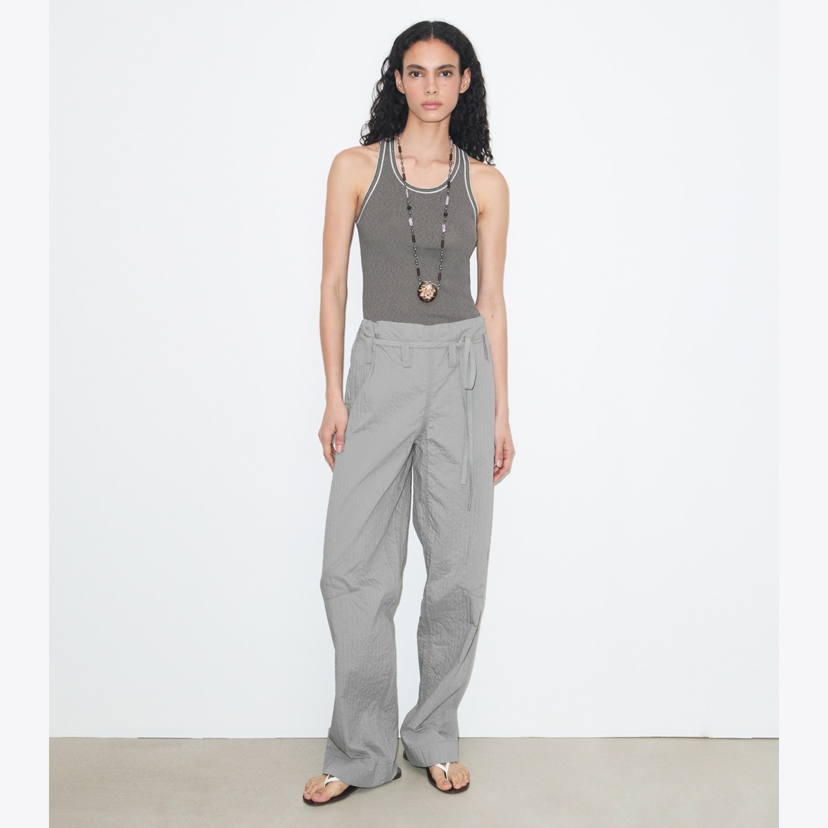 WIDE-LEG COTTON PANT - thumbnail 2
