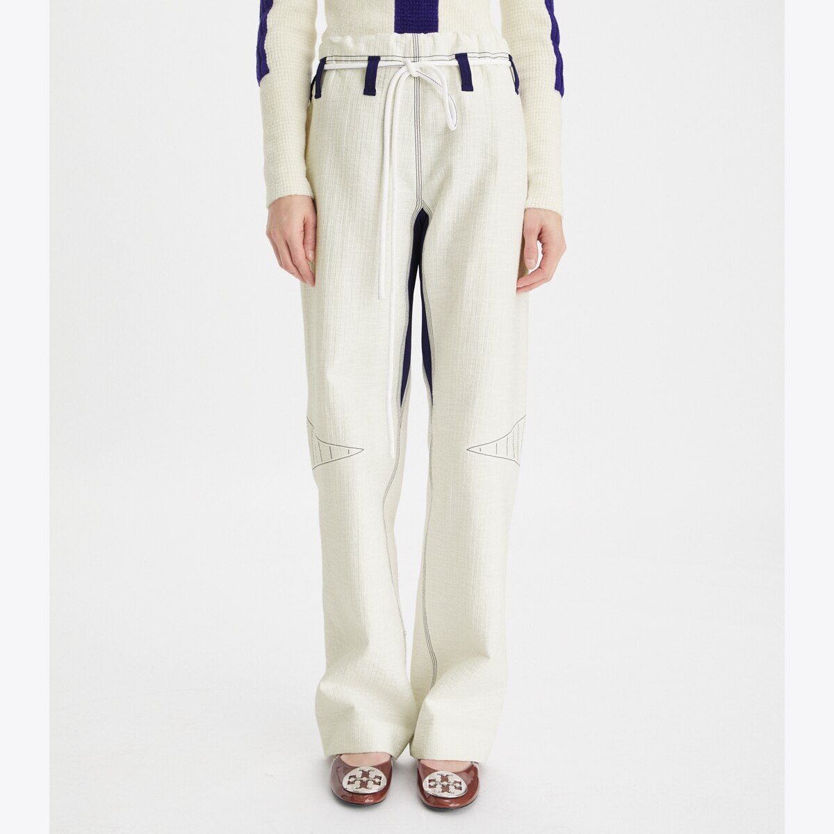 パンツ TORY BURCH Women Straight Pants 168289111 WHITE Mid-Rise Slim Straight Jean: Women's Designer Bottoms | Tory