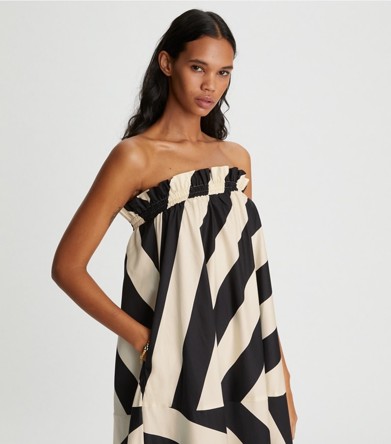 Tory Burch designer coverups Wide Stripe Long Dress in Wide Summer Stripe front