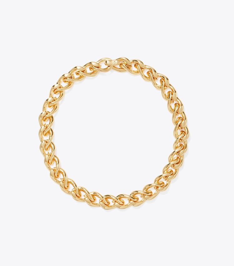Tory Burch designer necklaces Wishbone Chain Necklace in Tory Gold front