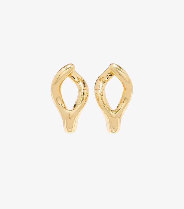Tory Burch designer earrings Wishbone Earring in Tory Gold front