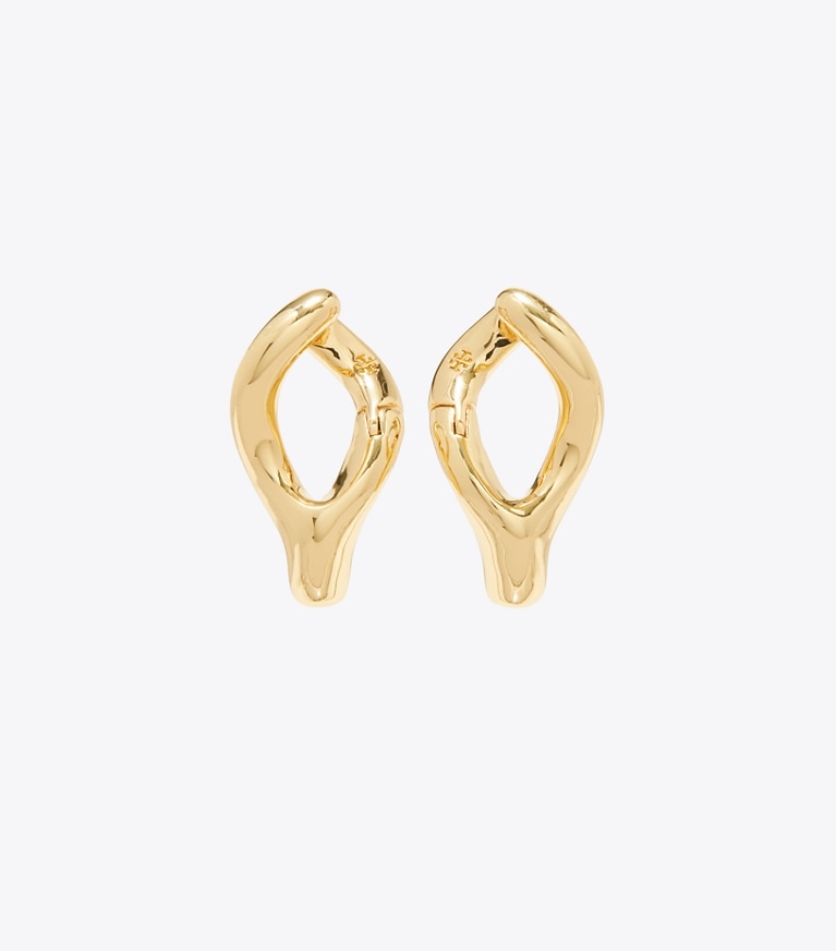 Tory Burch designer earrings Wishbone Earring in Tory Gold front