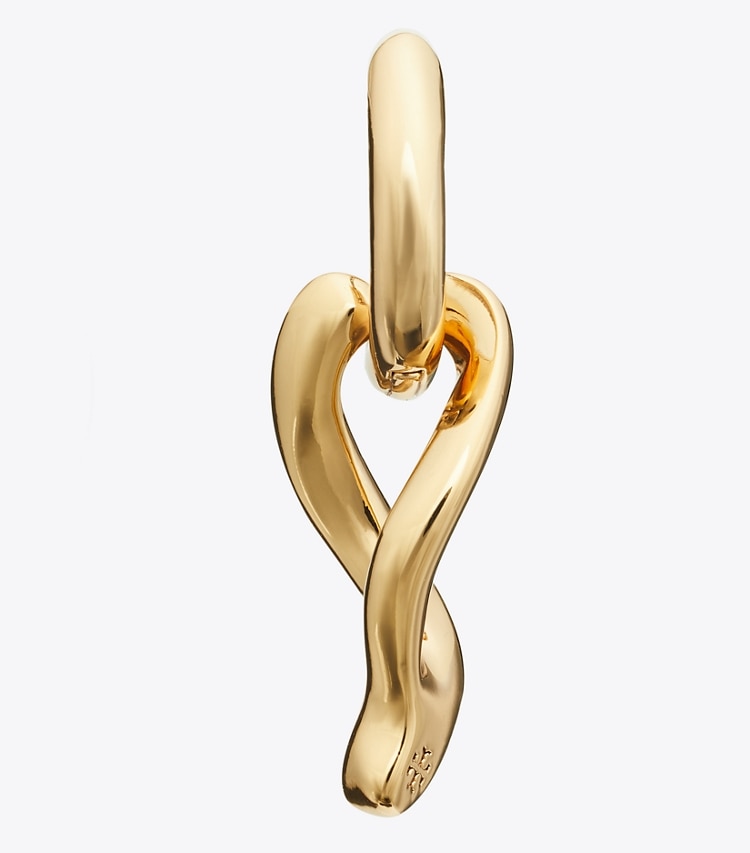 Tory Burch designer イヤリング＆ピアス ウィッシュボーン ハギー ピアス in Tory Gold ディテール