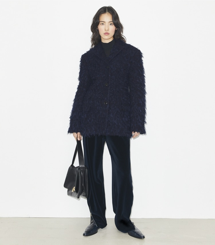 Tory Burch designer jacken Wollblazer in Ink modell von vorn
