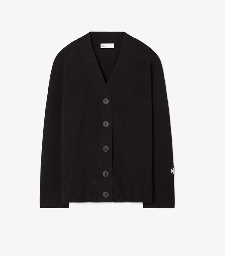 Tory Burch designer strickware Wollcardigan in BLACK front