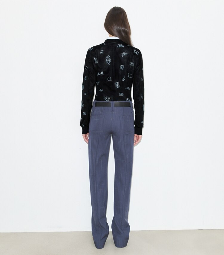 Tory Burch designer unterteile Wollhose in Steel on model back
