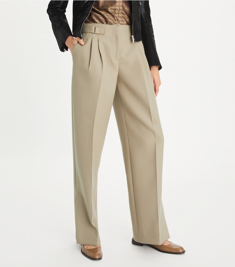 Tory Burch designer unterteile Wollhose in Silver Taupe front