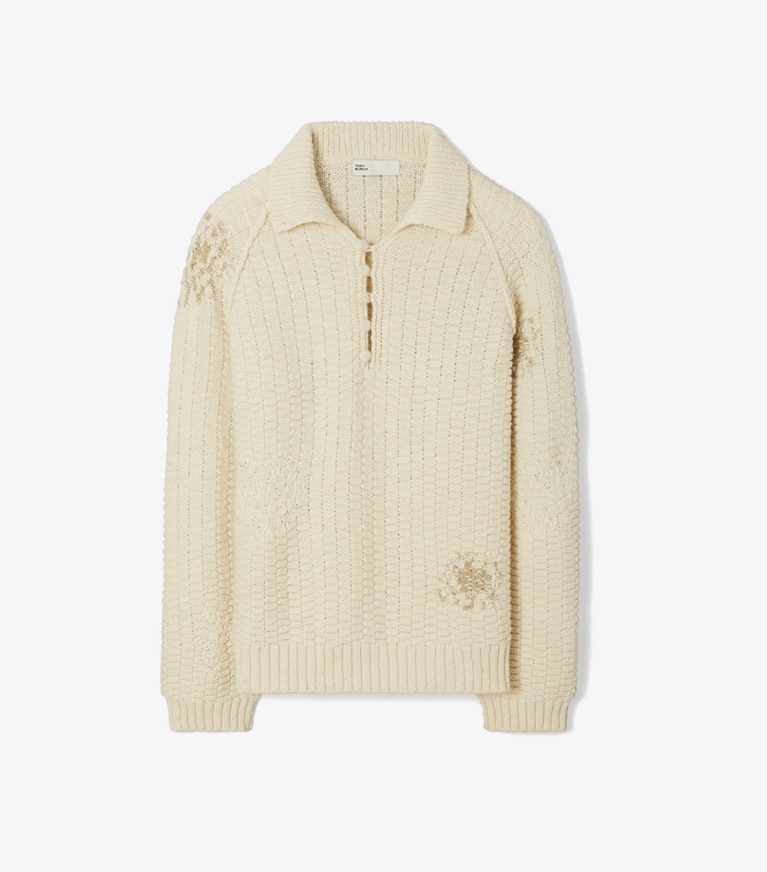 Tory Burch designer sweaters Wool and Alpaca Sweater in Cream front