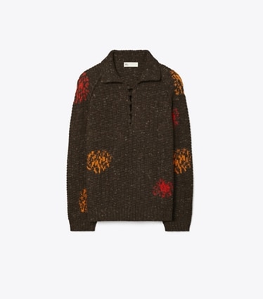 Tory Burch designer sweaters Wool and Alpaca Sweater in Brown front