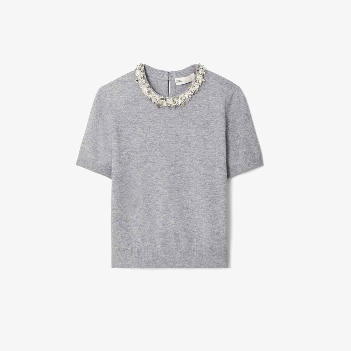 WOOL AND SEQUIN SHORT-SLEEVED SWEATER