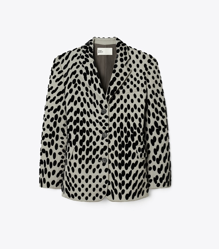Tory Burch designer jackets Wool Blazer in True Gray front
