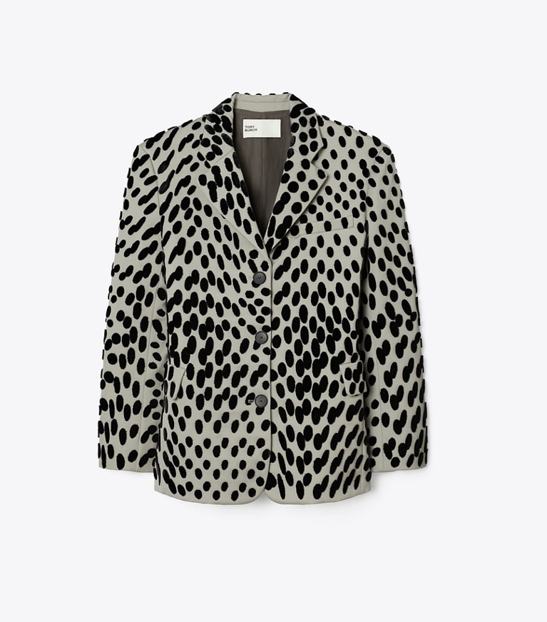 Tory Burch designer jackets Wool Blazer in True Gray front