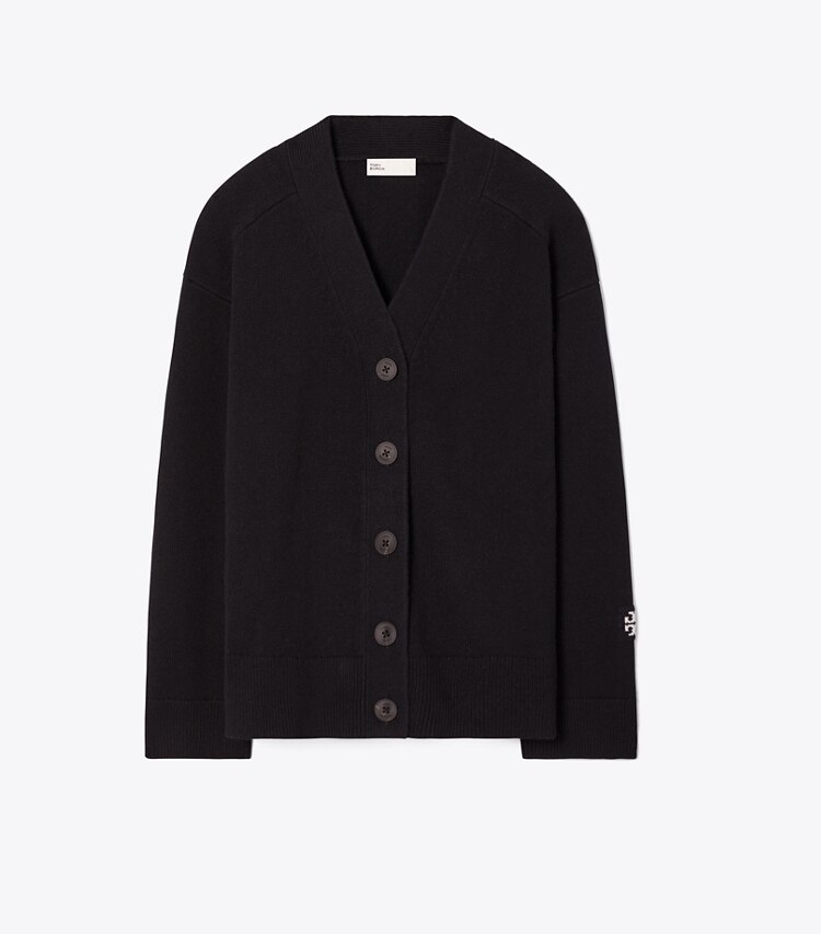 Tory Burch designer sweaters Wool Cardigan in BLACK front