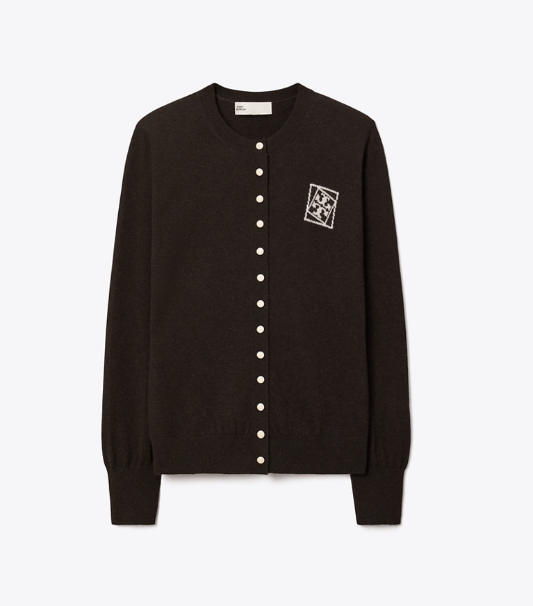 Tory Burch designer sweaters Wool Cardigan in Brown front