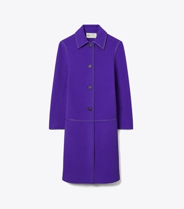 Tory Burch designer coats Wool Coat in Purple Aster front