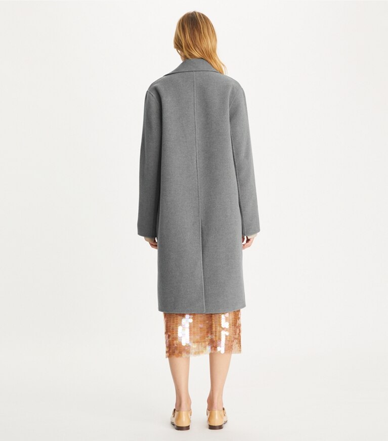 Tory Burch designer コート フレック ウールコート in Flecked Gray front
