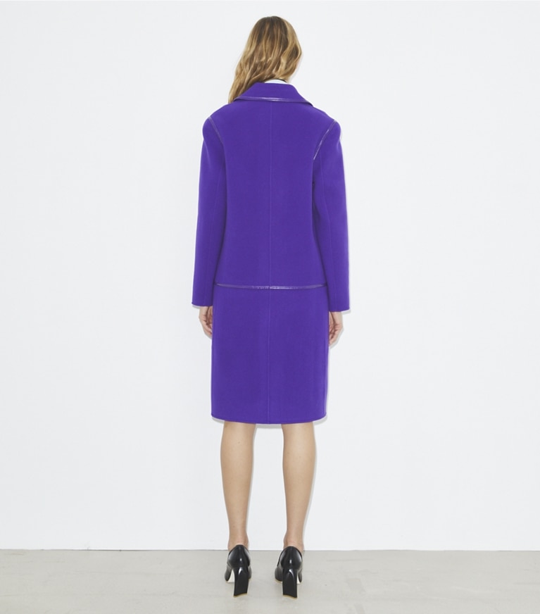 Tory Burch designer coats Wool Coat in Purple Aster front