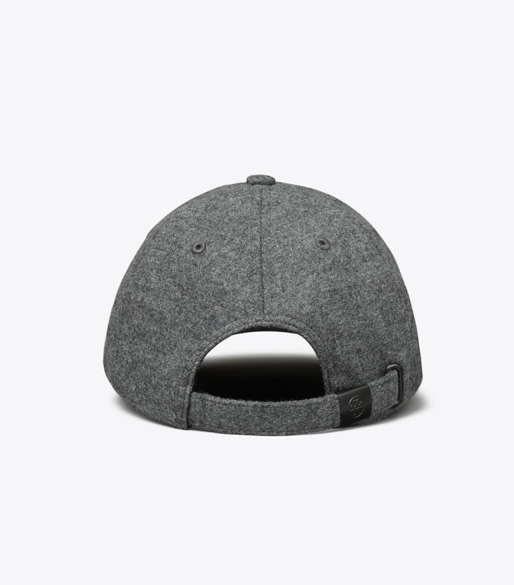 Tory Burch designer hats Wool Logo Cap in Heather Gray back
