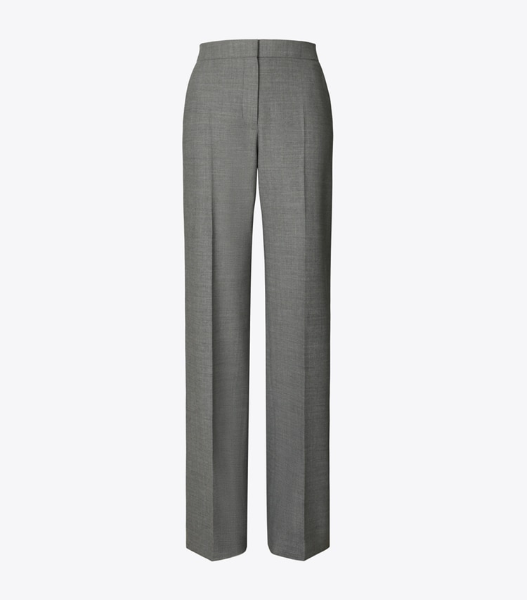 Tory Burch designer bottoms Wool Pant in Dark Gray Melange front