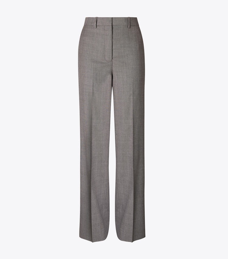 Tory Burch designer bottoms Wool Pant in Black / Gray front