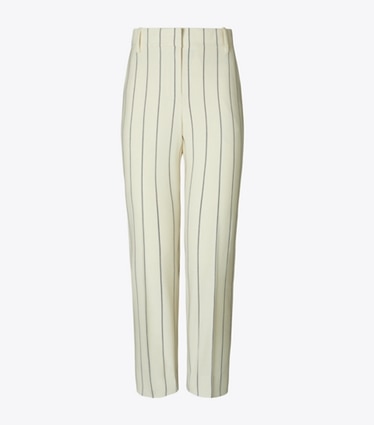 Tory Sport designer bottoms Wool Performance Golf Pant in New Ivory Light Stripe front