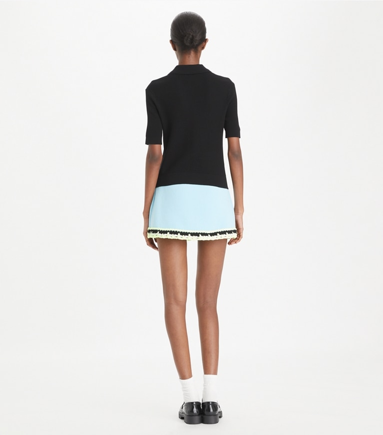 Tory Burch designer tops Wool Polo in Black front
