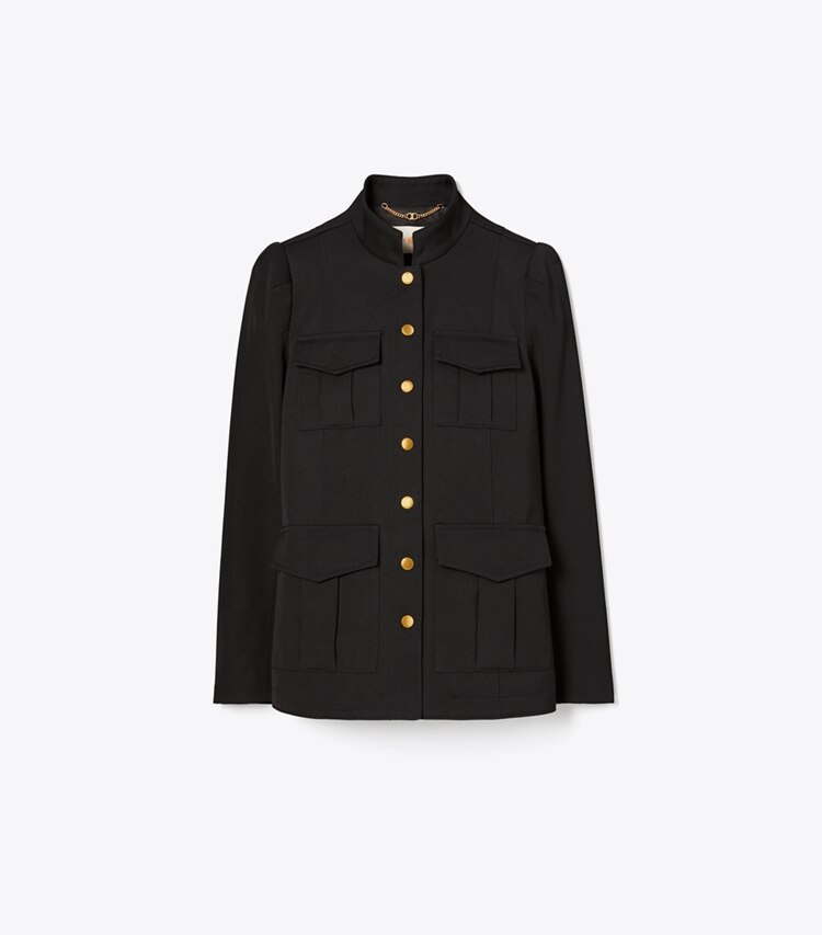 Tory Burch designer jackets Wool Sargent Pepper Jacket in Black front