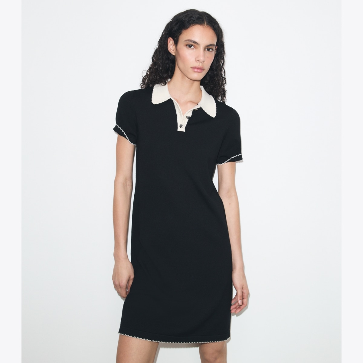 tory burch ribbed polo dress Striped Rib Knit Polo Dress: Women's Designer Dresses