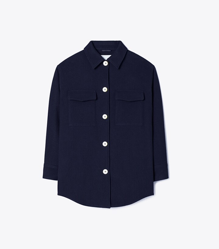 Wool Shirt Jacket: Women's Designer Jackets | Tory Sport