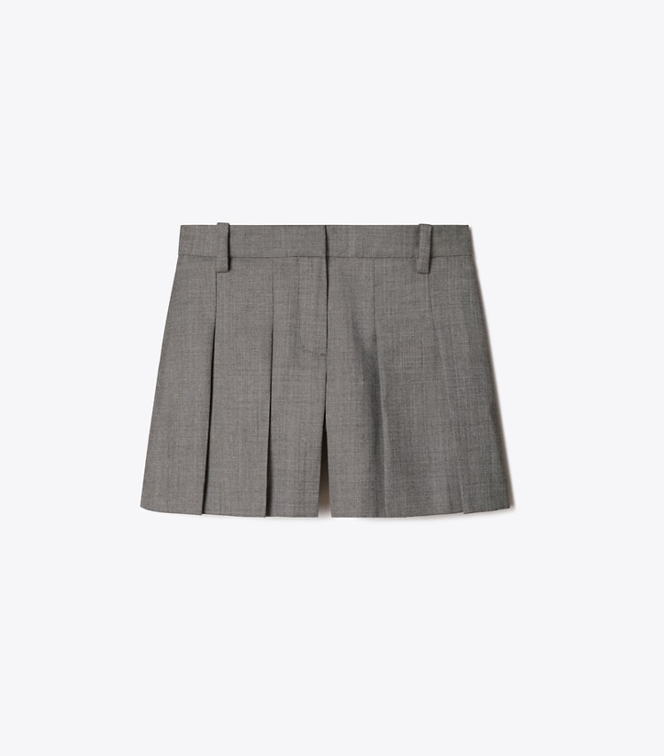 Tory Burch designer bottoms Wool Short in Black / Gray front