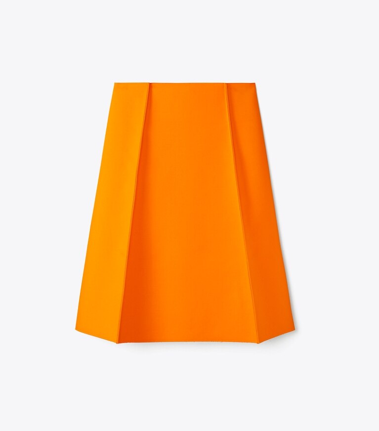 Tory Burch designer bottoms Wool Skirt in Bright Mandarin front