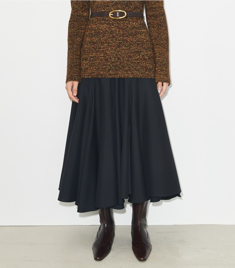 Tory Burch designer bottoms Wool Skirt in Black front