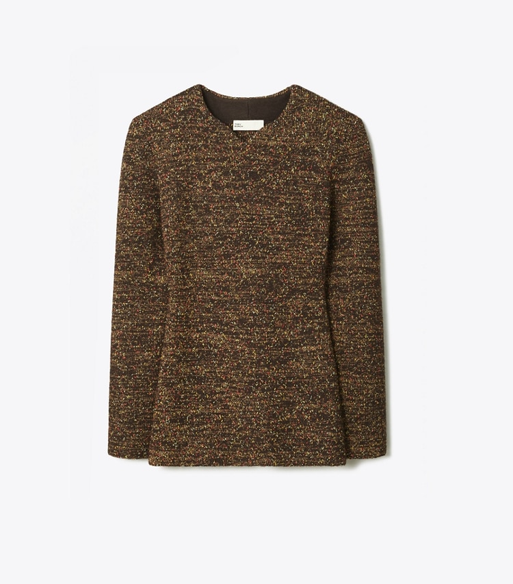 Tory Burch designer sweaters Wool Sweater in Dark Brown front
