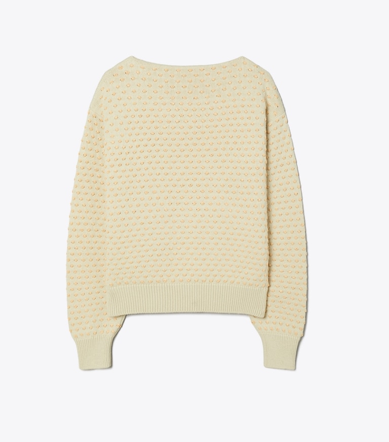 Tory Burch designer sweaters Wool Sweater in Pale Almond / Raffia front