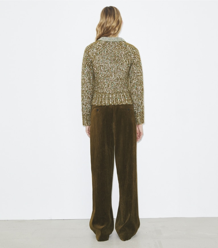 Tory Burch designer sweaters Wool Sweater in Hedgehog Brown front