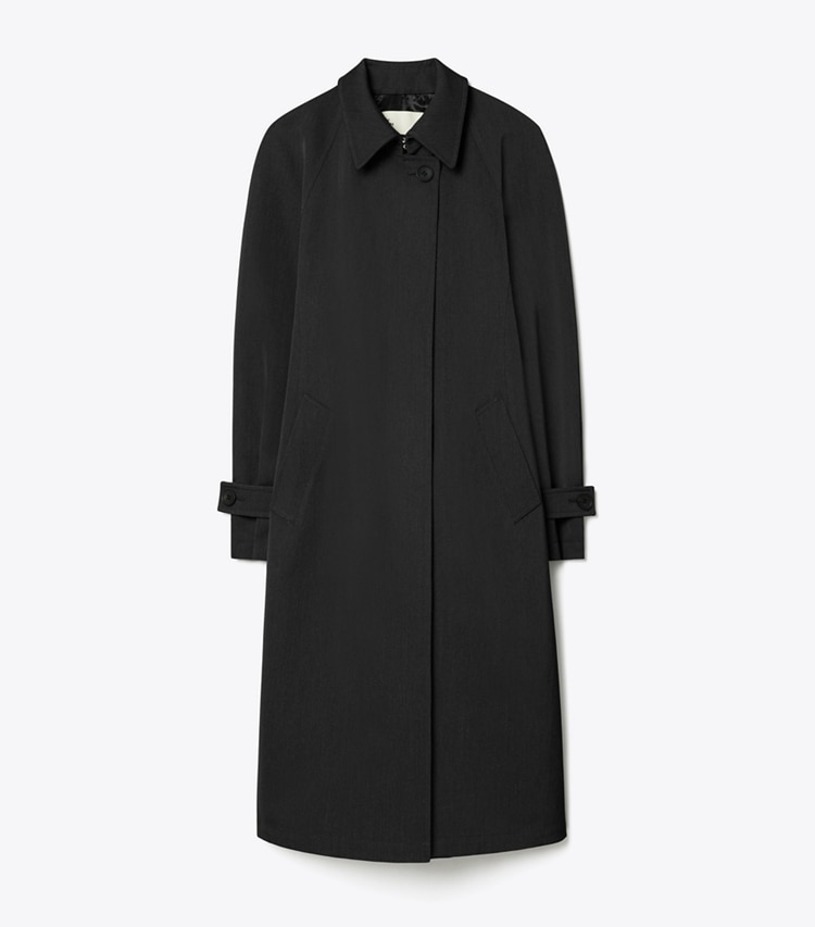 Tory Burch designer coats Wool Trench Coat in Night Shadow front