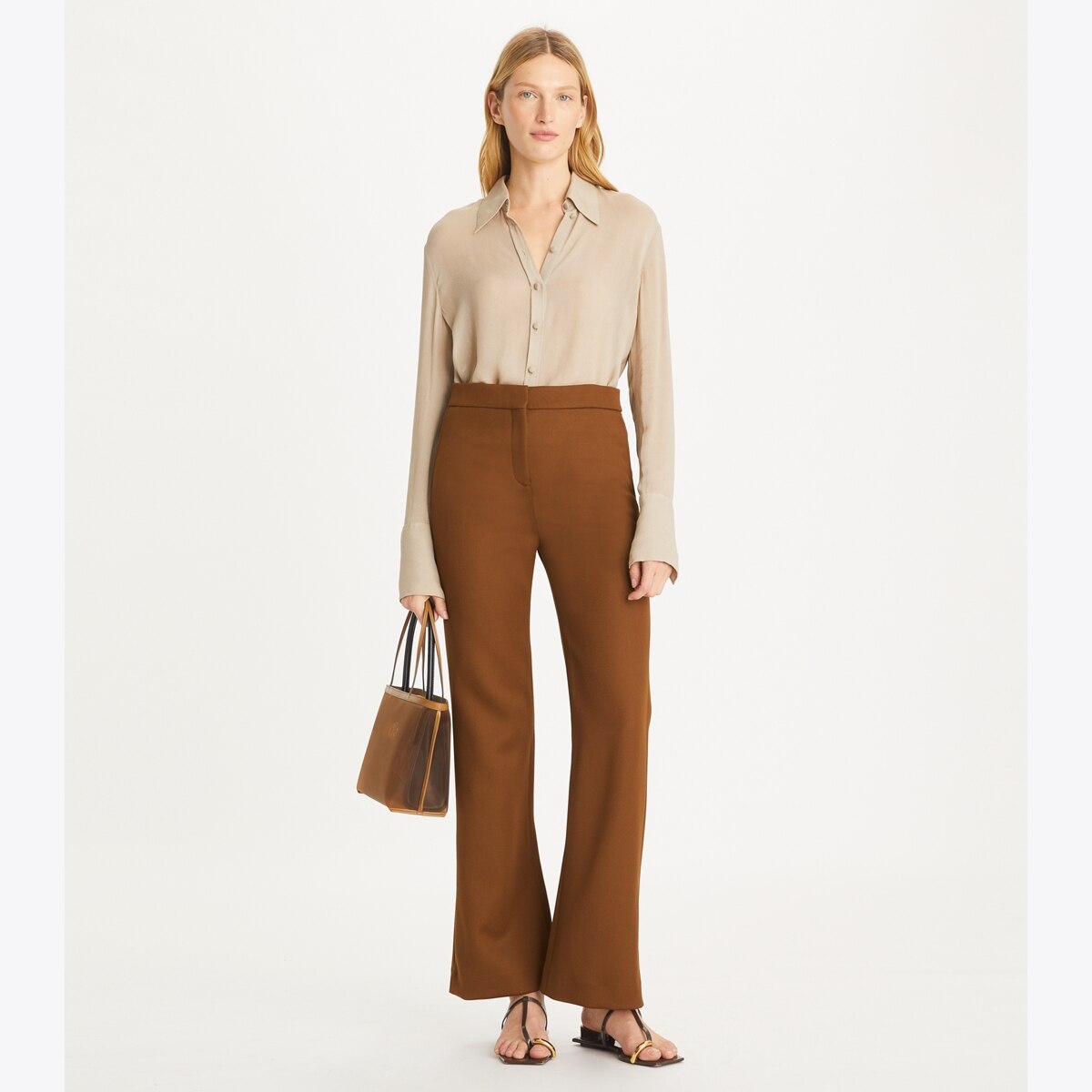 【送料&関税込】Tory Burch Wool Twilled Tailored Trousers Twill Trouser: Women's Designer Bottoms | Tory Burch