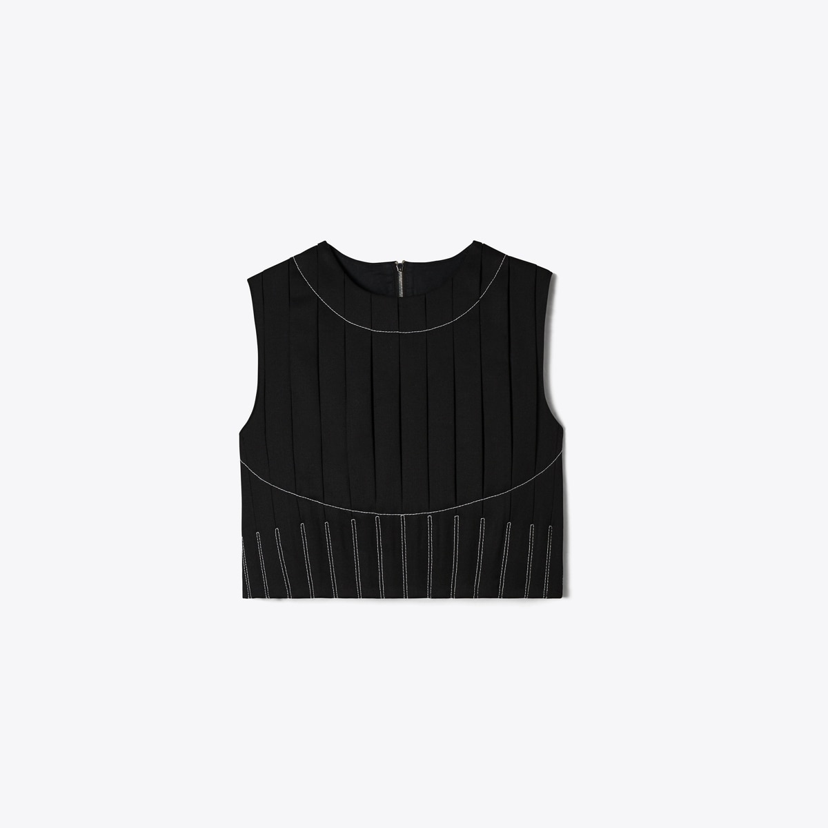 WOOL TWILL PLEATED TOP