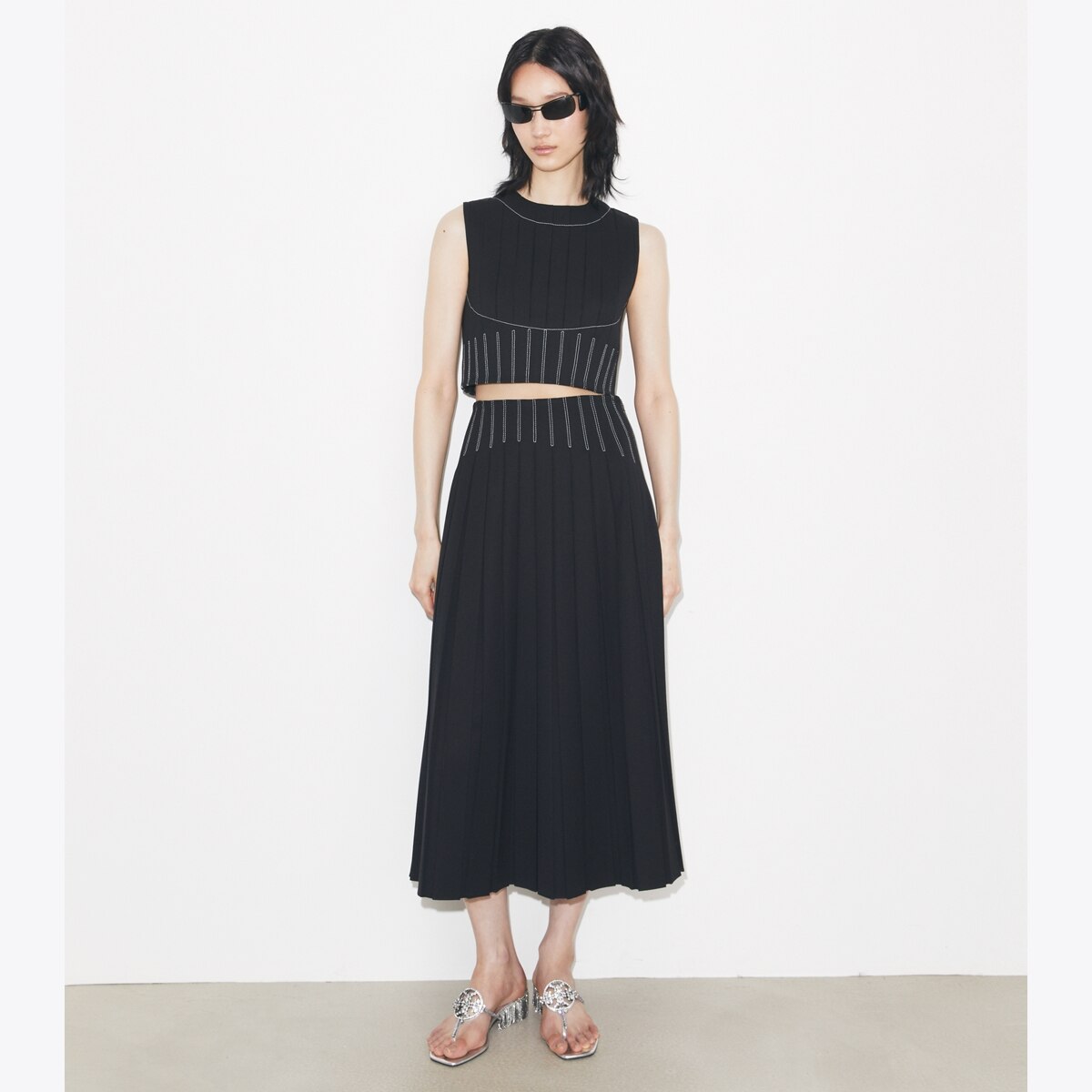 WOOL TWILL PLEATED TOP - thumbnail 3