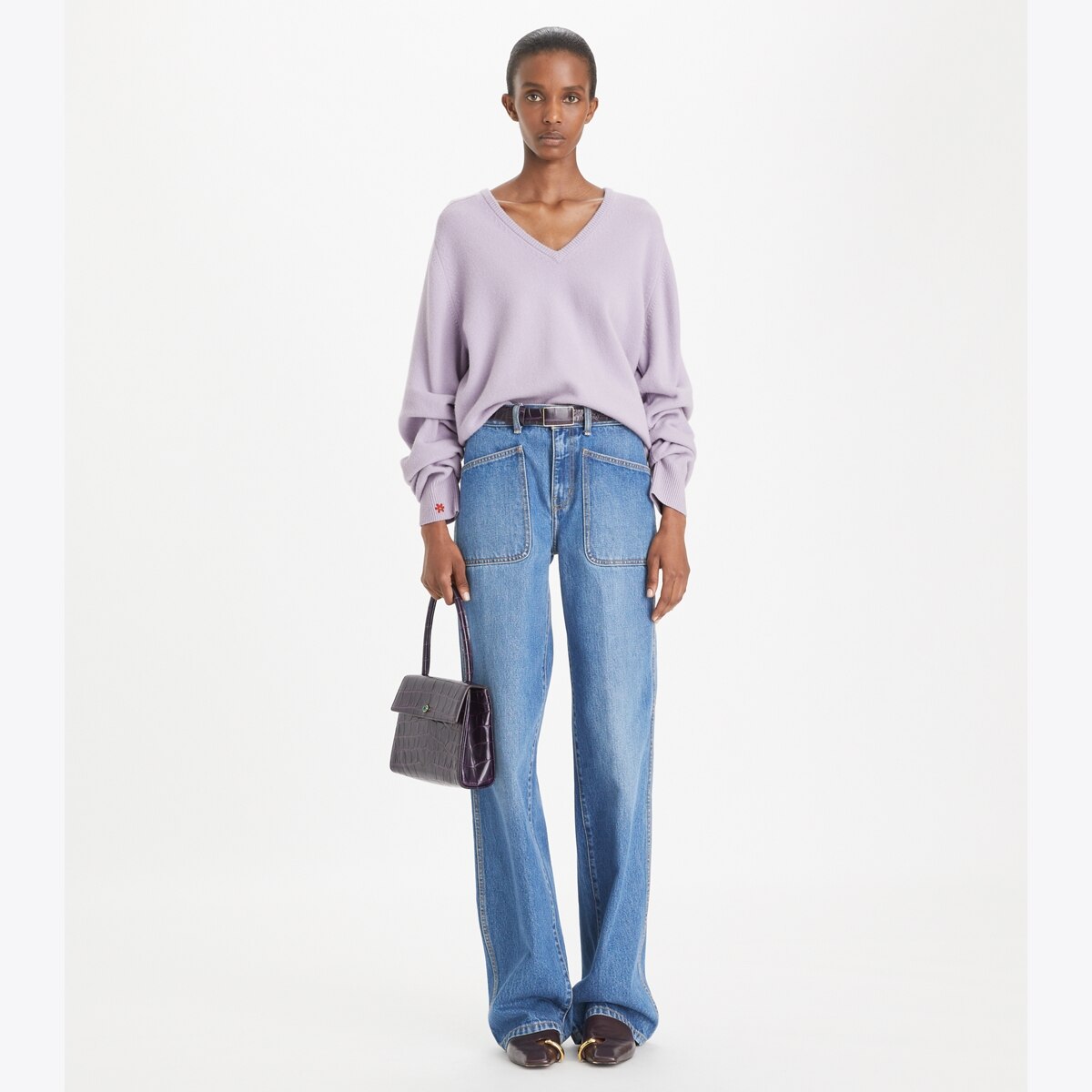WOOL V-NECK SWEATER - thumbnail 3