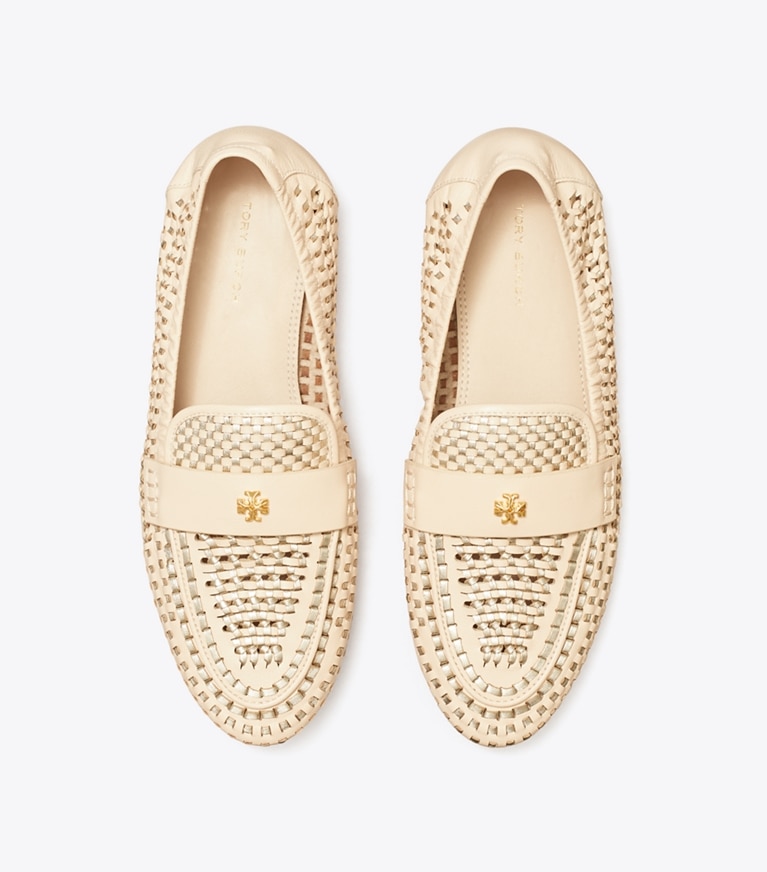 Tory Burch designer フラット ウーブン バレエ ローファー in BRIE / SPARK GOLD / BRIE angle
