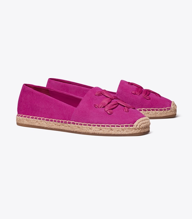 Tory Burch designer espadrilles Woven Double T Aline Espadrille in FUCHSIA angle