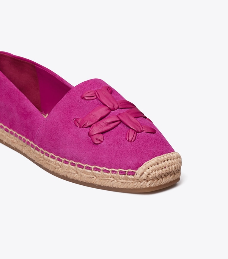 Tory Burch designer espadrilles Woven Double T Aline Espadrille in FUCHSIA angle