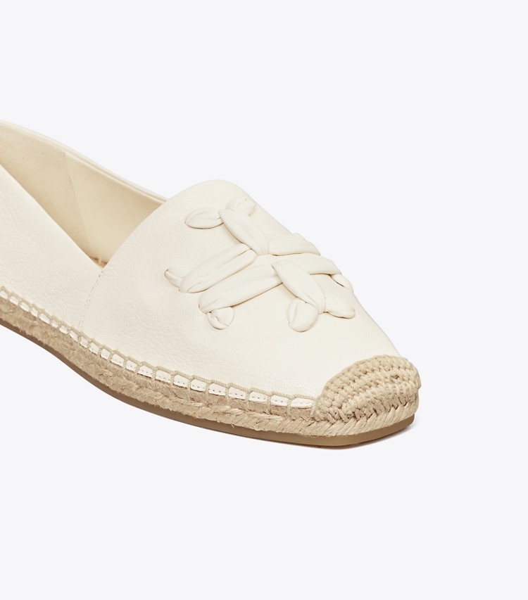 Tory Burch designer espadrilles Woven Double T Aline Espadrille in New Ivory detail