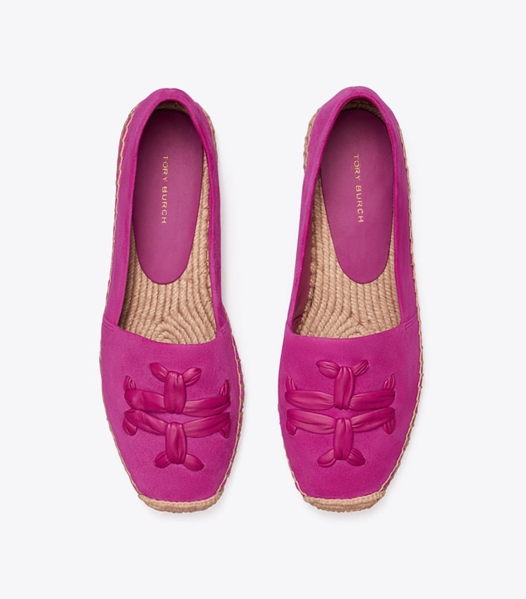 Tory Burch designer espadrilles Woven Double T Aline Espadrille in FUCHSIA overhead