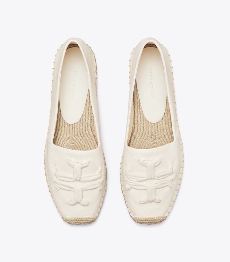 Tory Burch designer espadrilles Woven Double T Aline Espadrille in New Ivory overhead