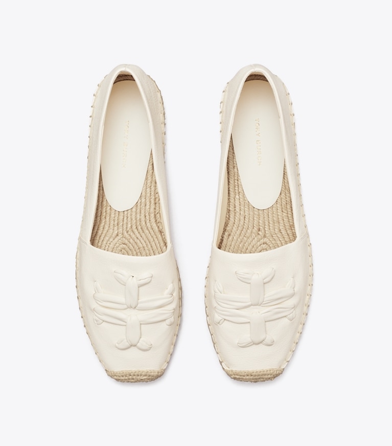 Tory Burch designer espadrilles Woven Double T Aline Espadrille in New Ivory overhead