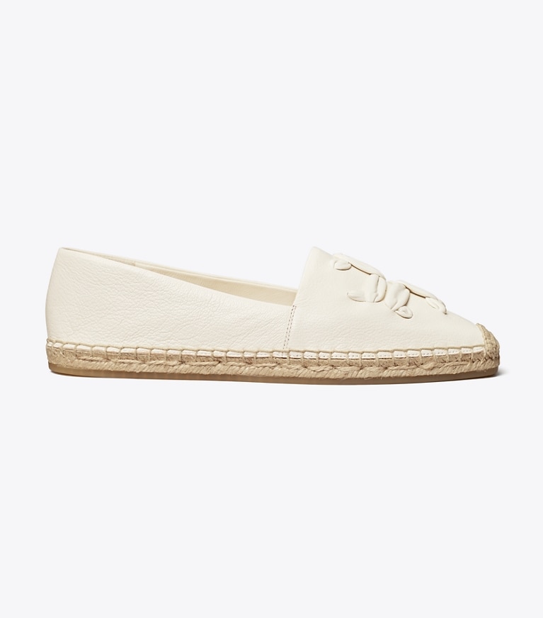 Tory Burch designer espadrilles Woven Double T Aline Espadrille in New Ivory side