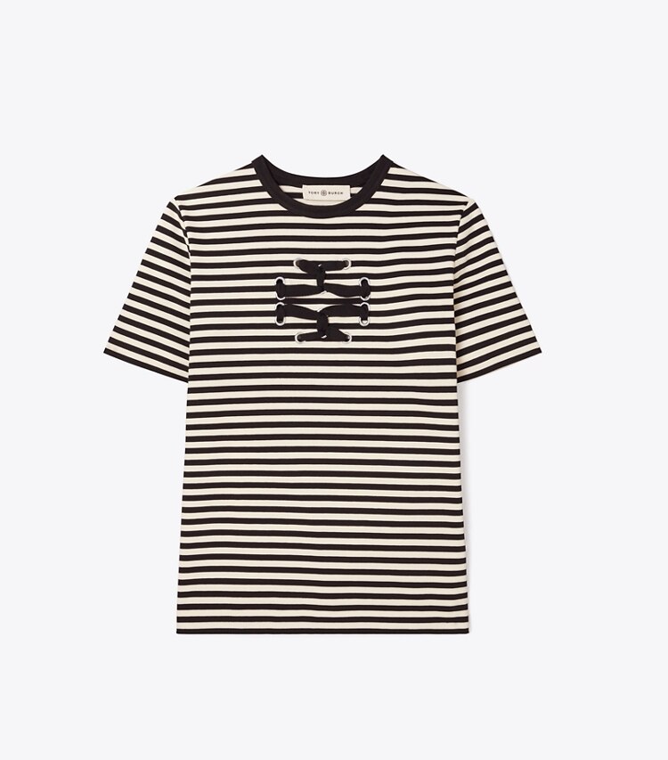 Woven Double T T-Shirt: Women's Designer Tops | Tory Burch