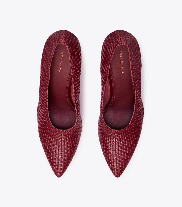Tory Burch designer ヒール ウーブン パンプス in RUBINO オーバーヘッド